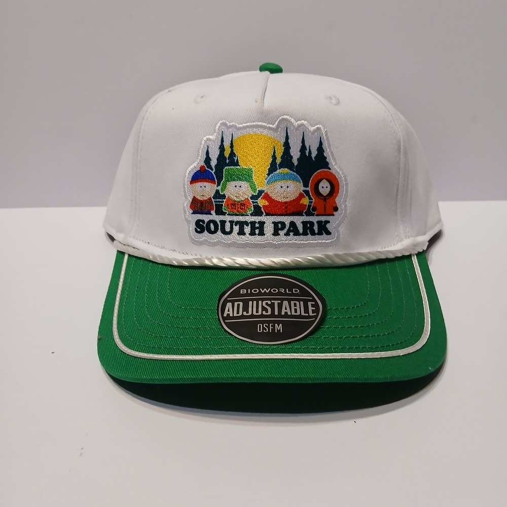 South Park Snapback Rope Hat Cap Adult Adjustable Licensed White Green NEW!